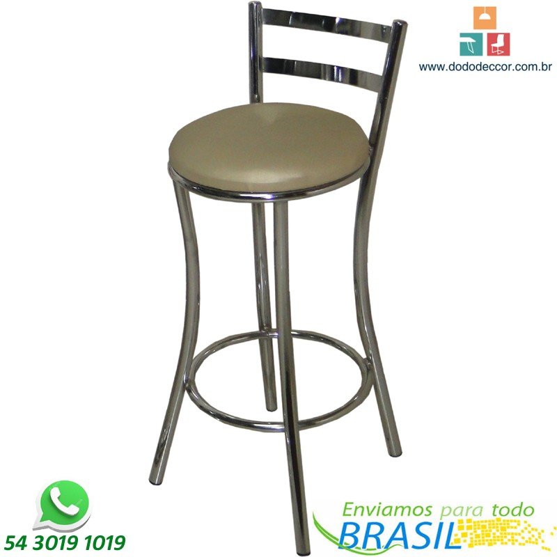 Banqueta DO 310.70 cromada alta factor dunas champagnhe