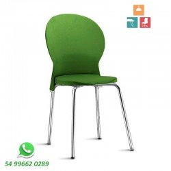 Cadeira Luna cromada polipropileno verde