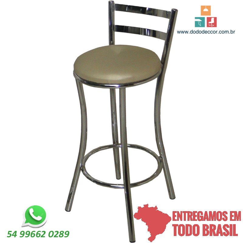 Banqueta DO 310.70 cromada alta factor dunas champagnhe