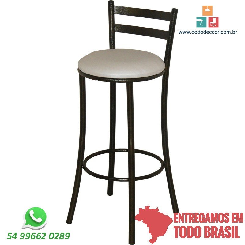 Banqueta alta craqueada assento em facto dunas branco