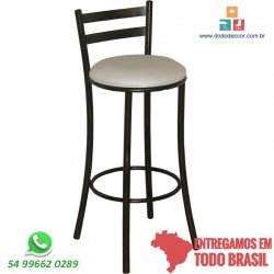 Banqueta alta craqueada assento em facto dunas branco