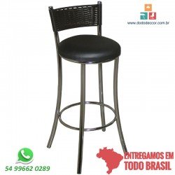 Banqueta factor dunas preto encosto junco sintético preto