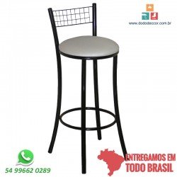 Banqueta alta revestimento dunas champanhe estrutura preta
