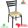 Cadeira de restaurante reforçada preto assento bége
