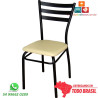 Cadeira de restaurante reforçada preto assento bége