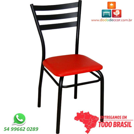 Cadeira de restaurante preto fosco encosto em chapa assento em chapa