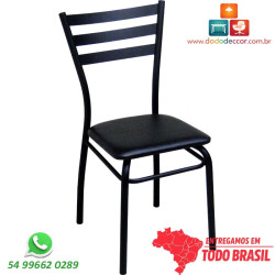 Cadeira inteiramente preta para restaurantes e lancherias