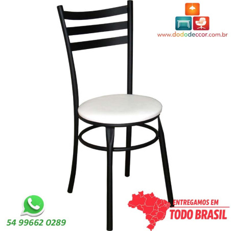 Cadeira de cozinha DO 424 preto assento branco