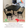Conjunto cadeiras DO 415 e mesa MS 221 preto fosco