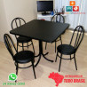 Conjunto cadeiras DO 415 e mesa MS 221 preto fosco