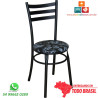 Cadeira de cozinha DO 424 preto fosco assento floral fundo preto