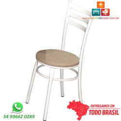 Estofado bége para cadeira de cozinha, em corino imitando tecido