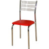 Cadeira para cozinha DO 414 cromada assento corino vermelho