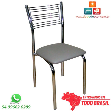Cadeira cromada para sala de jantar, ideal para uso comercial