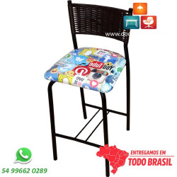 Banqueta DO325 Social Media 60cm Junco Tabaco