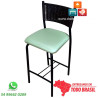 Banqueta média preto fosco para bancada americana e espaço café contemporâneo