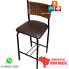 Banqueta média preto fosco para bancada americana e espaço café contemporâneo