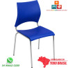 Cadeira DO220 Cromada Azul em Polipropileno | Dodo Deccor