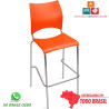 Banqueta Técnica DO 228 Cromada Laranja | Dodo Deccor