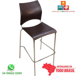 Banqueta DO 228 cromada em polipropileno marrom café para laboratórios, universidades, empresas e espaços gourmet.