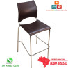 Banqueta DO 228 cromada em polipropileno marrom café para laboratórios, universidades, empresas e espaços gourmet.
