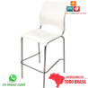 Banqueta Técnica DO 228 cromada em polipropileno branco, ideal para ambientes corporativos, educacionais e gourmet.