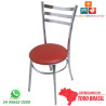Cadeira DO 424 cromada assento corino vermelho