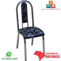 Cadeira cromada sala de jantar assento ergonomico estofado no assento e encosto