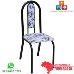Cadeira de cozinha DO 442A preto fosco floral fundo branco