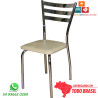 Cadeira de sala de jantar DO 447A cromada assento bége