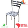 Cadeira de sala de jantar DO 447A cromada floral fundo branco