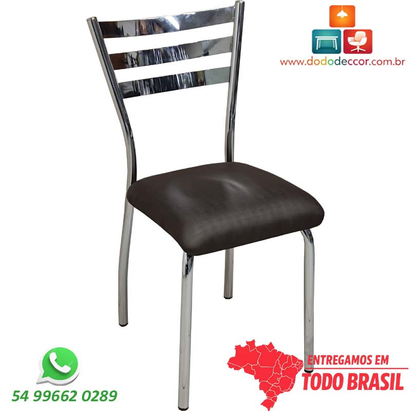 Cadeira cromada assento ergonômico para restaurantes