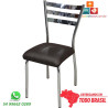Cadeira de sala de jantar DO 447E cromada assento ergonômico dunas marrom