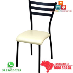 Cadeira forte para casa e negócio com assento e encosto ergonômico pintura epóxi preto fosco